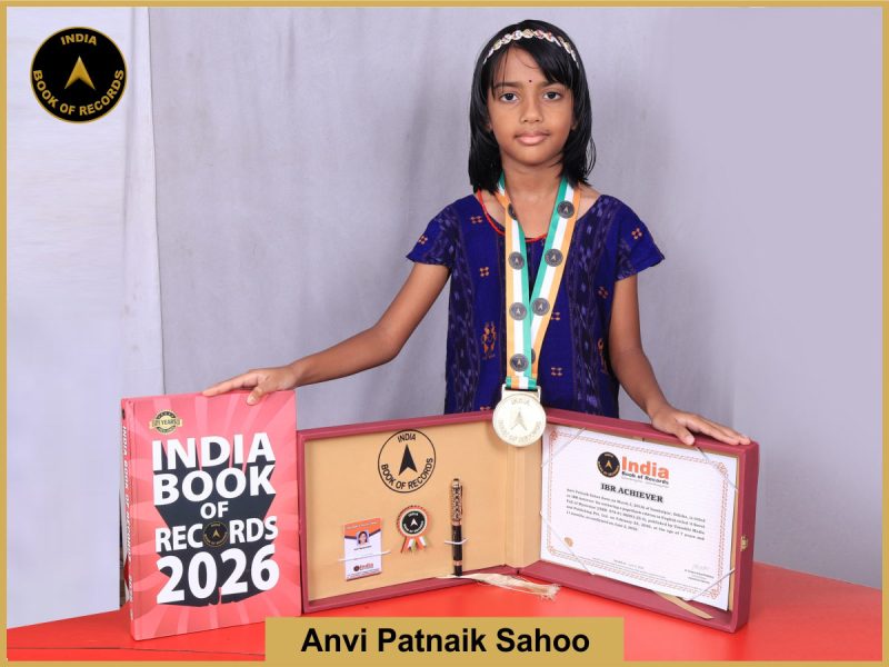 Image of Anvi Patnaik Sahoo with IBR Achiever Certificate.