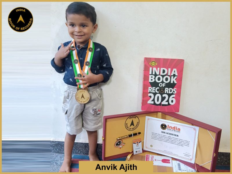 Image of Anvik Ajith with IBR Achiever Certificate.