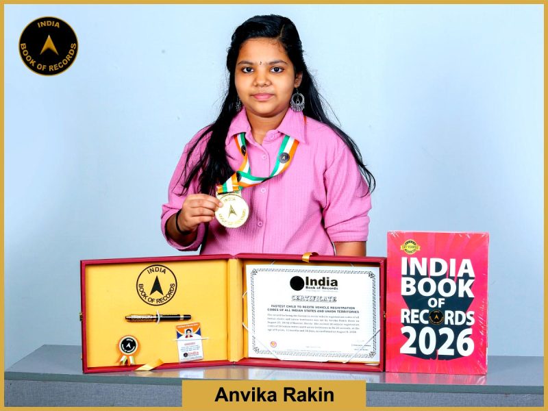 Image of Anvika Rakin, Fastest child to recite vehicle registration codes of all Indian states and union territories.