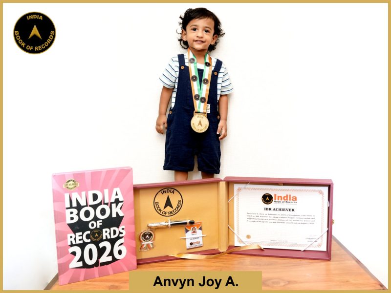 Anvyn Joy A. (born on November 16, 2024) of Coimbatore, Tamil Nadu, is titled as ‘IBR Achiever’