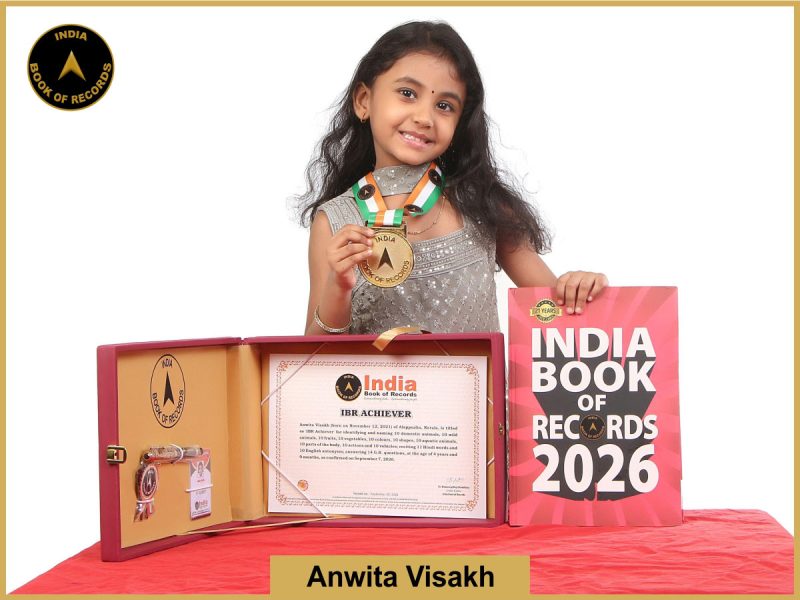 Pic of Anwita Visakh with IBR Achiever Certificate.