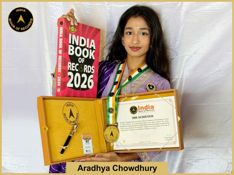 Image of Aradhya Chowdhury with IBR Achiever certificate.