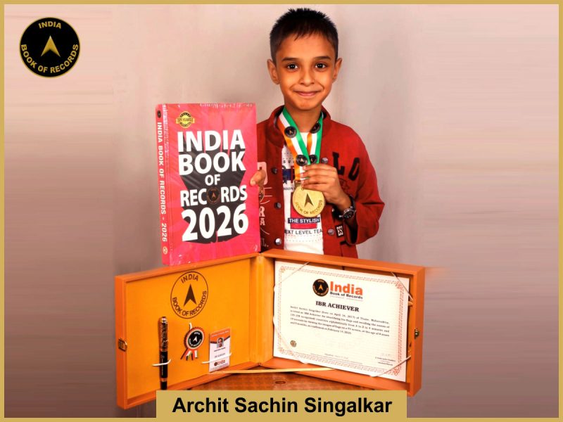 Image of Archit Sachin Singalkar with IBR Achiever certificate.