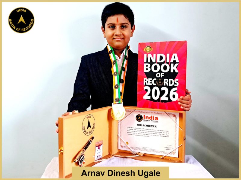 Image of Arnav Dinesh Ugale with IBR Achiever certificate.