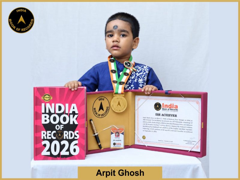 Image of Arpit Ghosh with IBR Achiever Certificate.