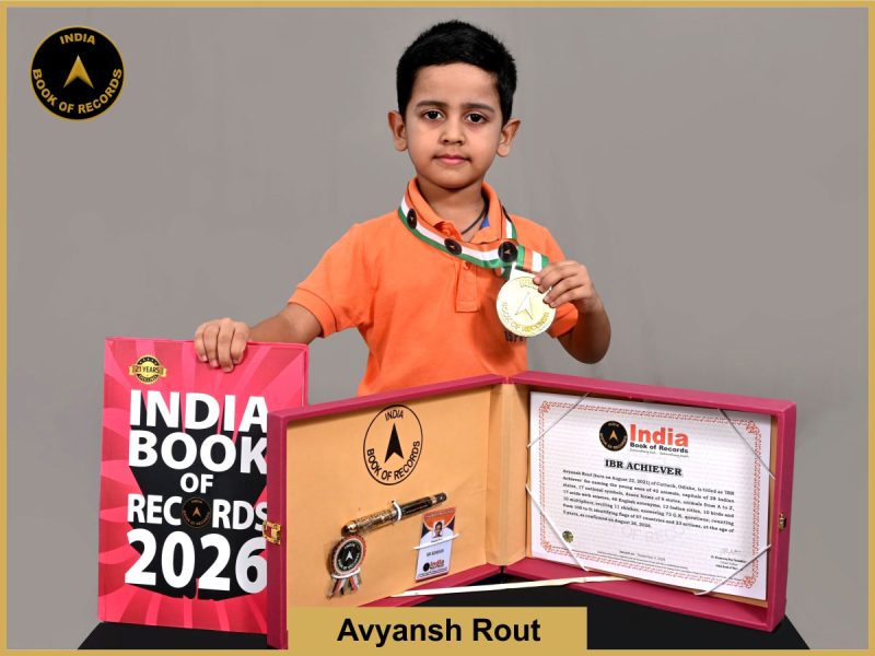 Pic of Avyansh Rout with IBR Achiever Certificate.