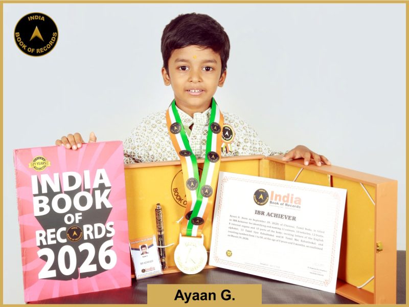 Image of Ayaan G. with IBR Achiever certificate.