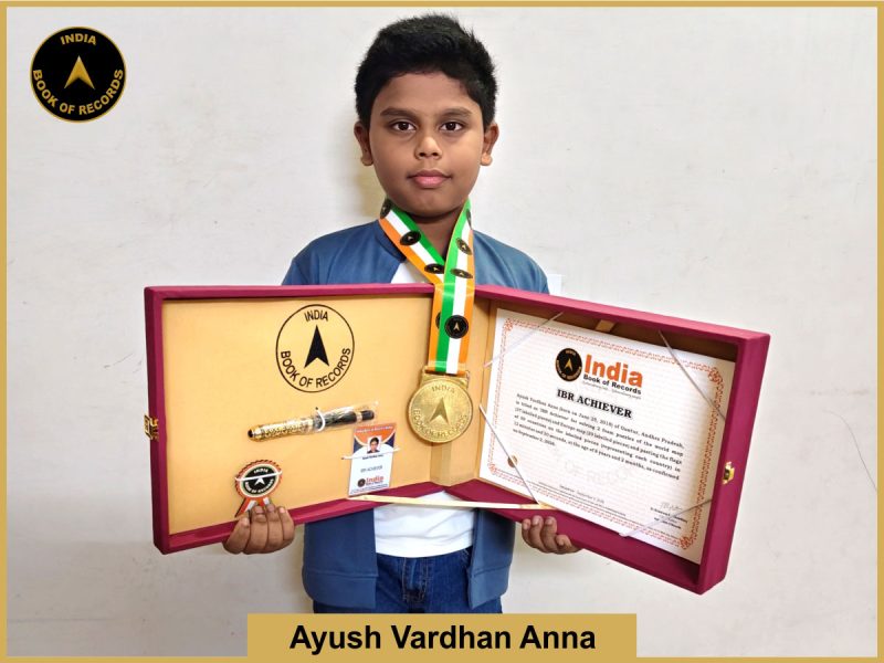 pic of Ayush Vardhan Anna with IBR Achiever Certificate.