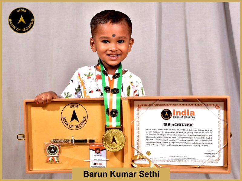Image of Barun Kumar Sethi with IBR Achiever certificate.
