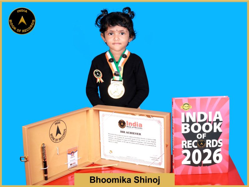 Image of Bhoomika Shinoj with IBR Achiever certificate.