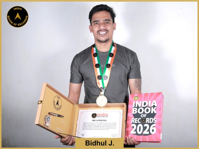 Image of Bidhul J. with IBR Achiever certificate.
