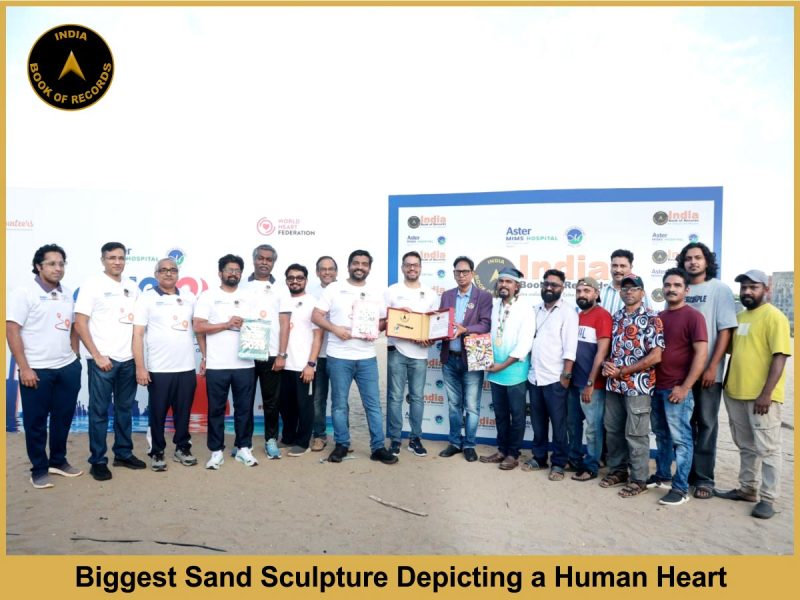 Biggest Sand Sculpture Depicting a Human Heart.