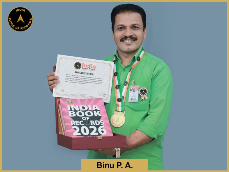 Image of Binu P. A. with IBR Achiever Certificate.