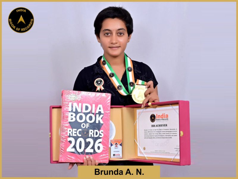 Image of Brunda A. N. with IBR Achiever Certificate.