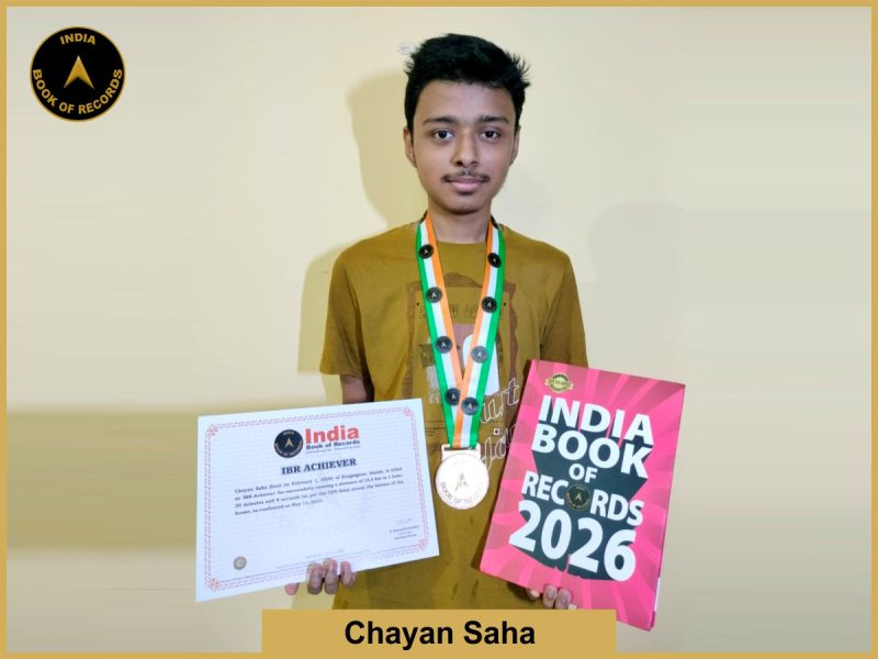 Image of Chayan Saha with IBR Achiever certificate.