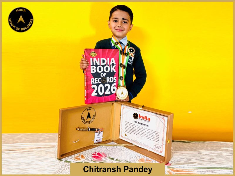 Pic of Chitransh Pandey with IBR Achiever certificate.