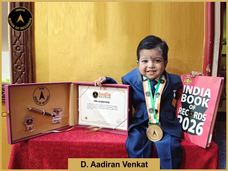 Image of Aadiran Venkat with Ibr certificate.