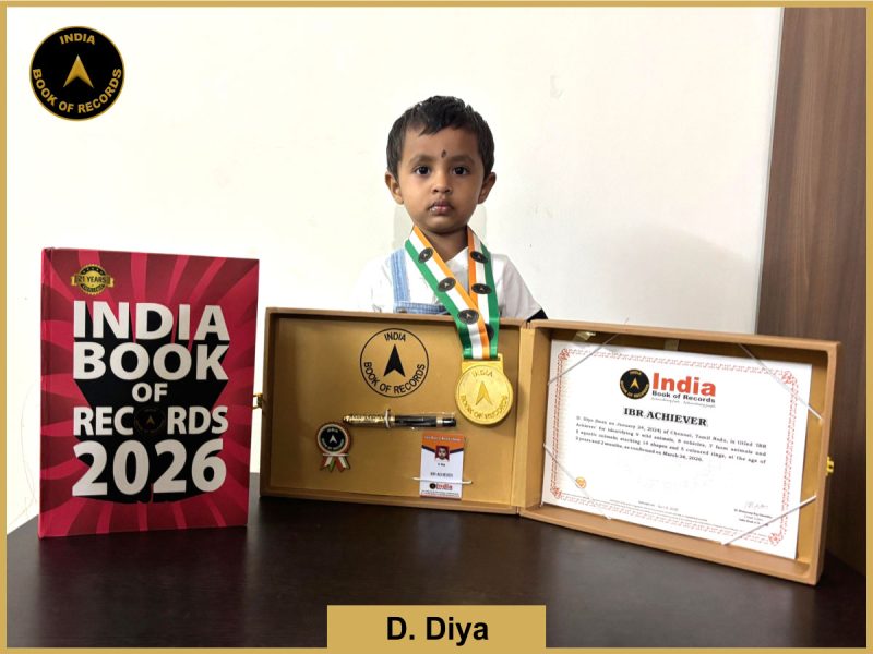 Image of D. Diya with IBR Achiever certificate.