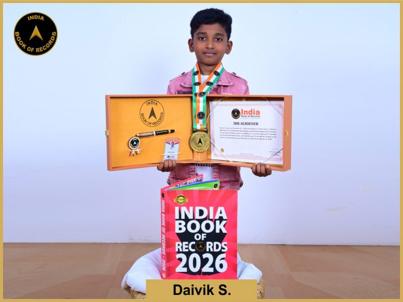 Image of Daivik S. with IBR Achiever certificate.