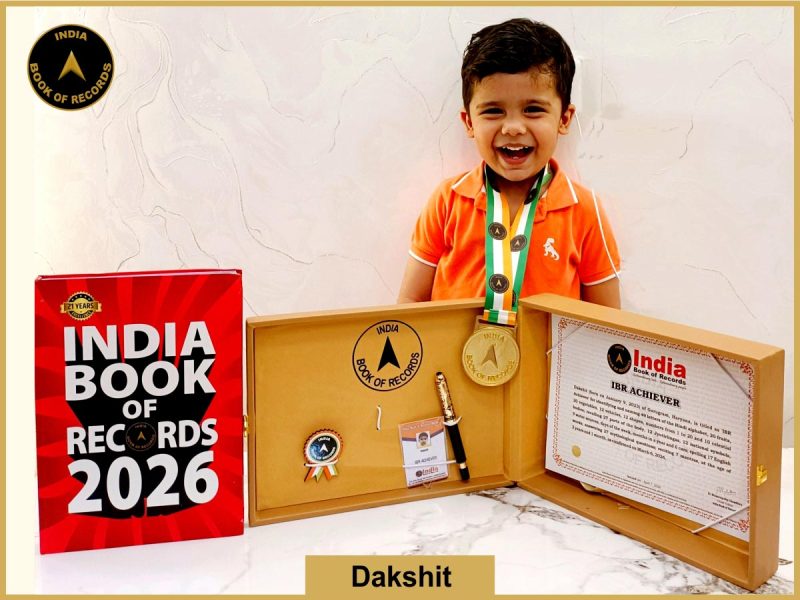 Image of Dakshit with IBR Achiever certificate.