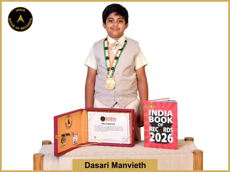 Pic of Dasari Manvieth with IBR Achiever Certificate.