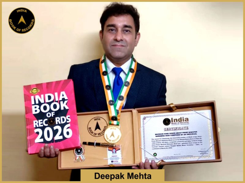 Image of Deepak Mehta, Maximum Hindi songs about Prime Minister Narendra Modi composed by an individual.
