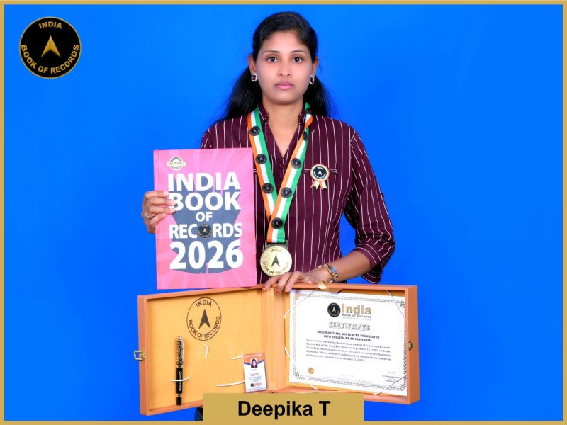 Image of Deepika T, Maximum Tamil sentences translated into English by an individual