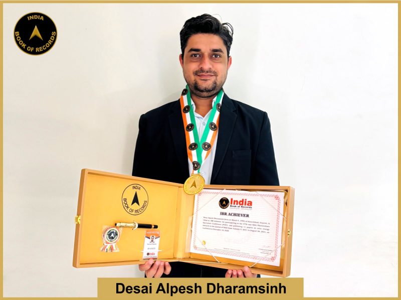 Image of Desai Alpesh Dharamsinh with IBR Achiever certificate.