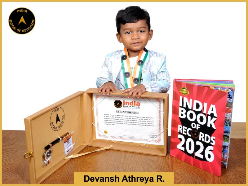 Image of Devansh Athreya R. with IBR Achiever certificate.