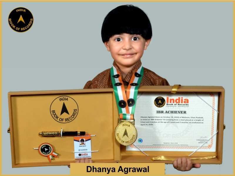 Image of Dhanya Agrawal with IBR Achiever Certificate.