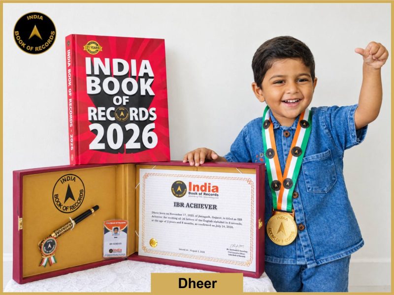 Image of Dheer with IBR Achiever ertificate.