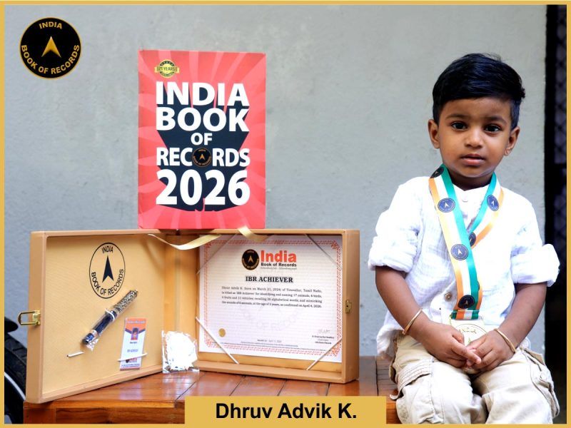 Image of Dhruv Advik K. with IBR Achiever certificate.