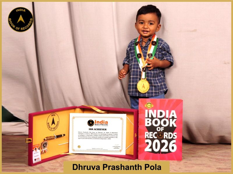 Pic of Dhruva Prashanth Pola with IBR Achiever Certificate.