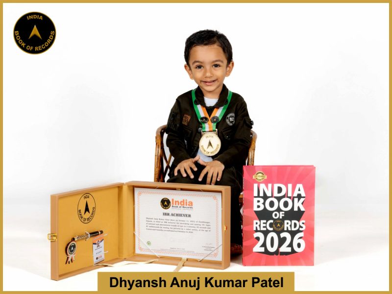 Image of Dhyansh Anuj Kumar Patel with IBR Achiever certificate.