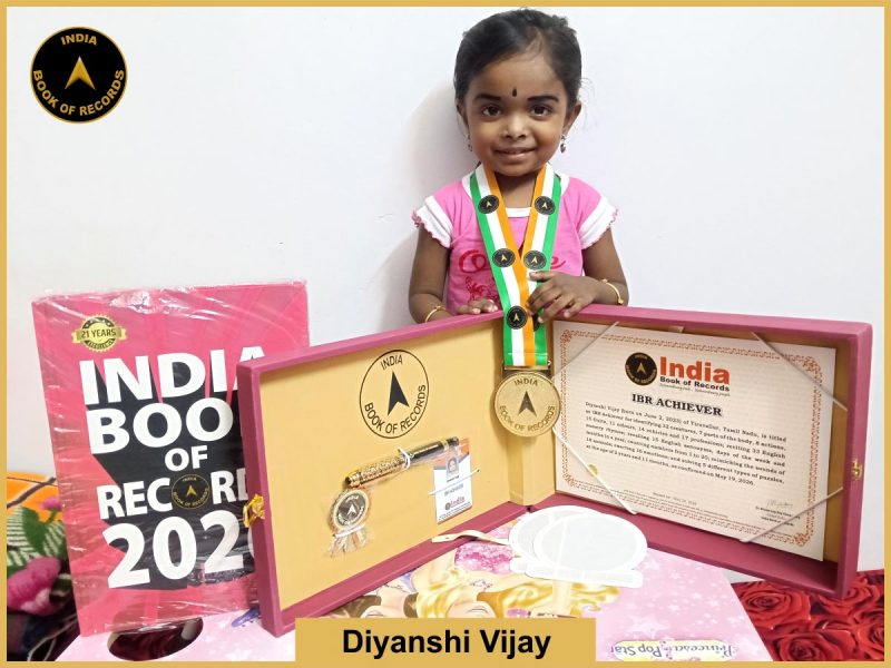 Image of Diyanshi Vijay with IBR Achiever certificate.