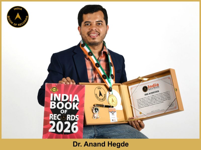 Portrait of Dr. Anand Hegde with IBR Achiever certificate.