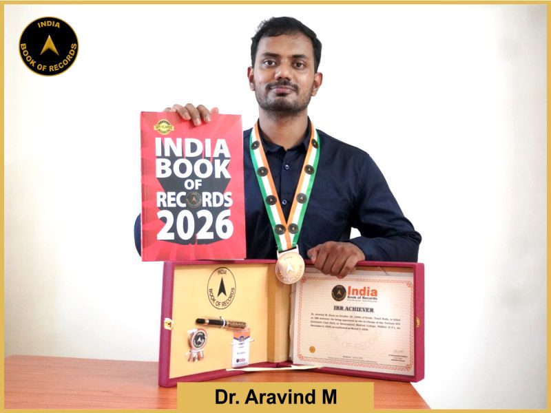 image of Dr. Aravind M. with IBR Achiever Certificate.