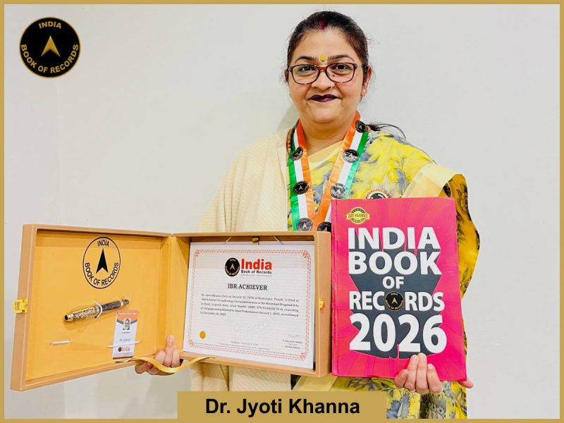 Image of Dr. Jyoti Khanna with IBR Achiever certificate.
