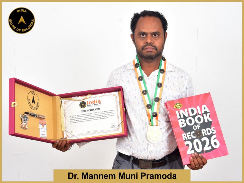 Image of Mannem Muni Pramoda with IBR certificate.