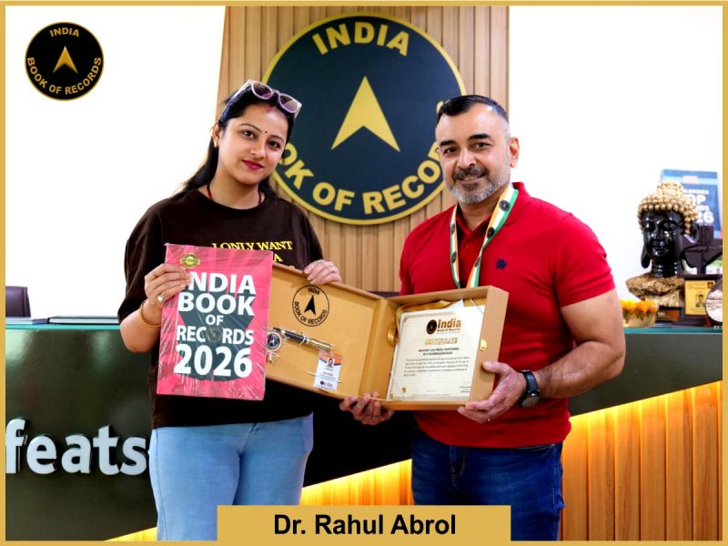 Image of Dr. Rahul Abrol, Heaviest leg press performed by a quinquagenarian.