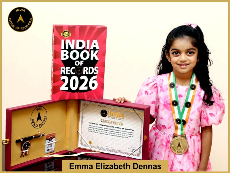 Image of Emma Elizabeth Dennas, Fastest kid to recite 50 pairs of English antonyms.