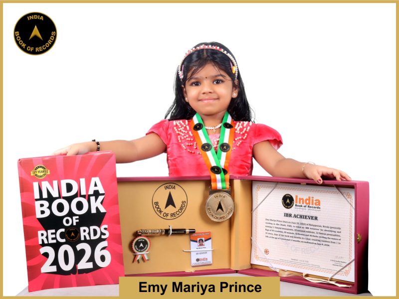 Pic of Emy Mariya Prince with IBR Achiever Certificate.