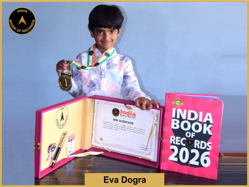 Image of Eva Dogra with IBR Achiever Certificate.