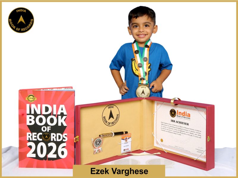 Image of Ezek Varghese with IBR Achiever certificate.