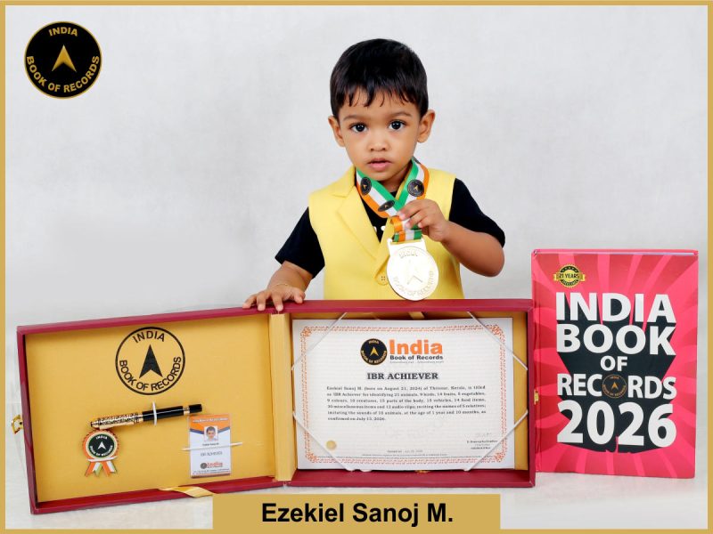 Image of Ezekiel Sanoj M. with IBR Achiever certificate.