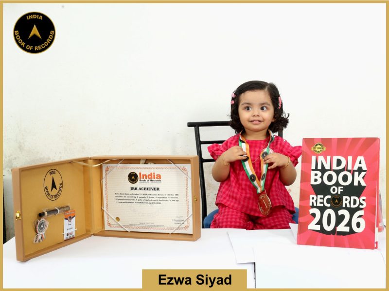 Pic of Ezwa Siyad with IBR Achiever Certificate.