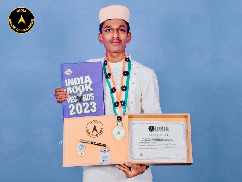 Fastest blindfolded teen to recite authors’ names in alphabetical order