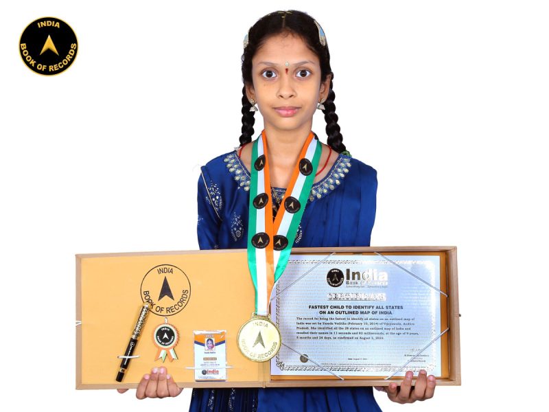 Fastest child to identify all states on an outlined map of India