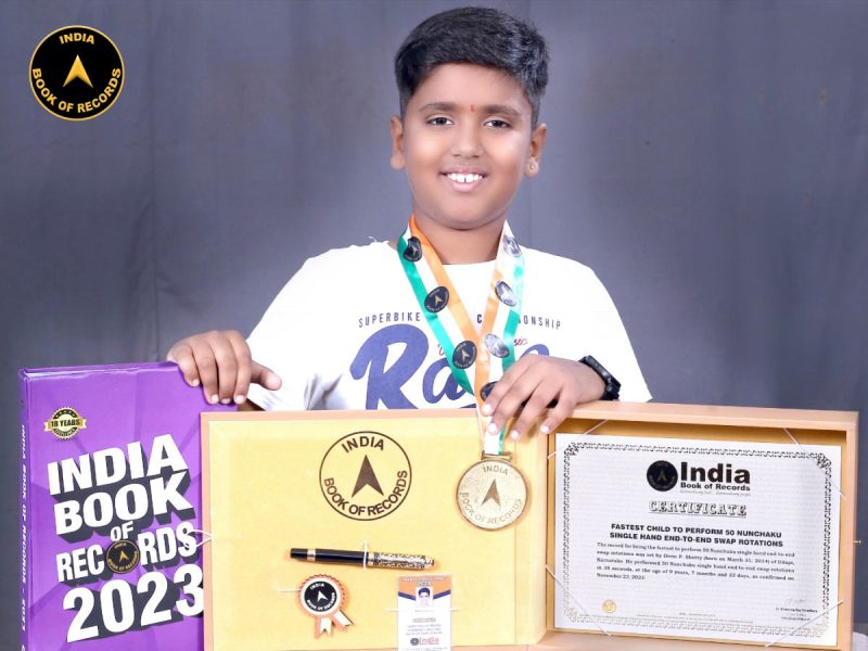 Fastest child to perform 50 Nunchaku single hand end-to-end swap rotations
