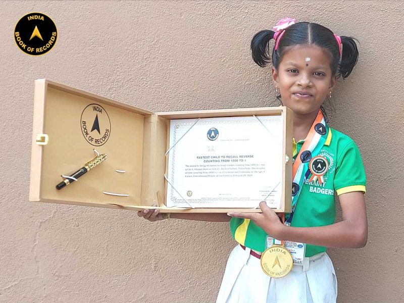Fastest child to recall reverse counting from 1000 to 1